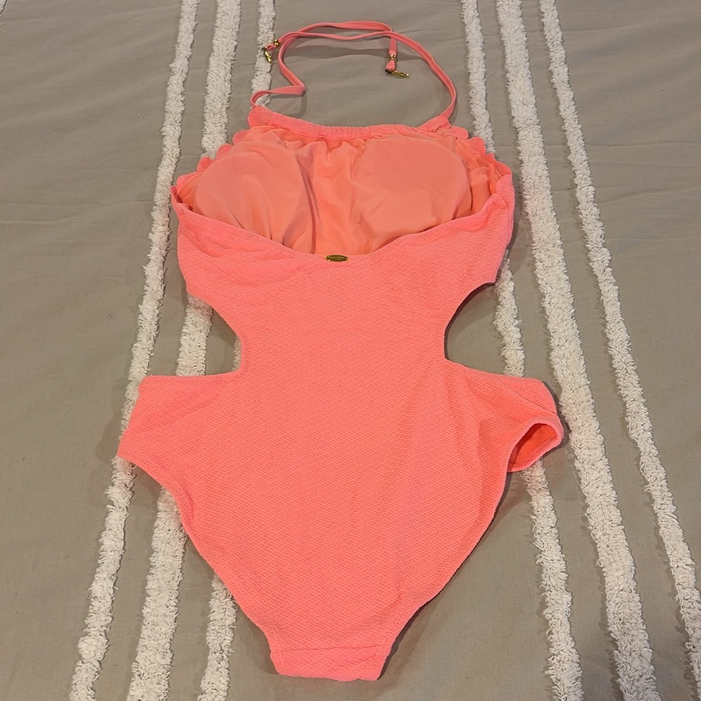 Vibrant Pink Cutout Swimsuit - Picture 2 of 2